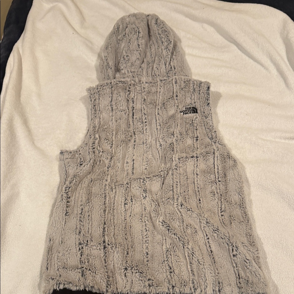 The North Face Light Gray Hooded Fleece Vest - Picture 5 of 5